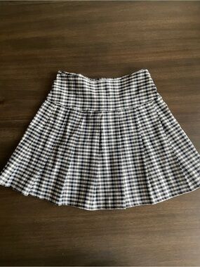 Pleated Highrise Plaid Skirt
